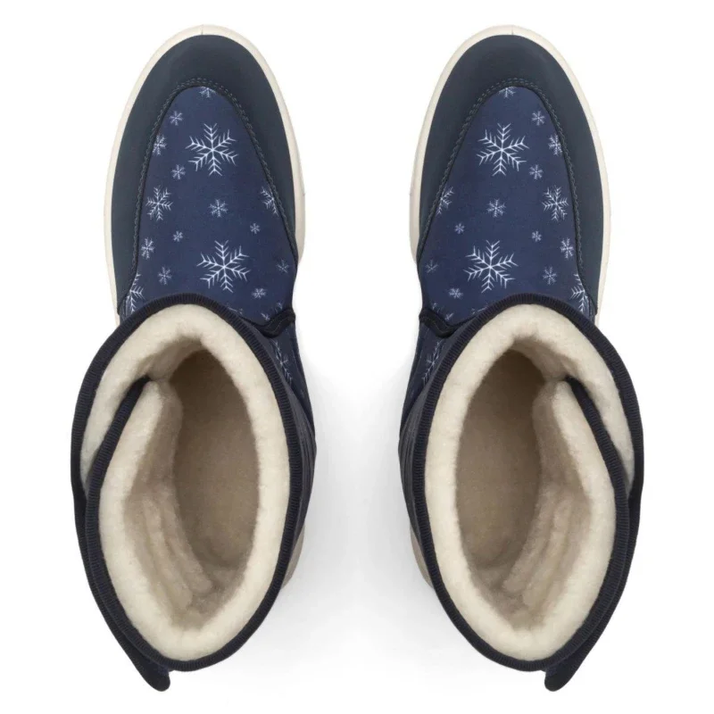 Дутіки жіночі зимові Аврора Сині сніжинка - зображення 4