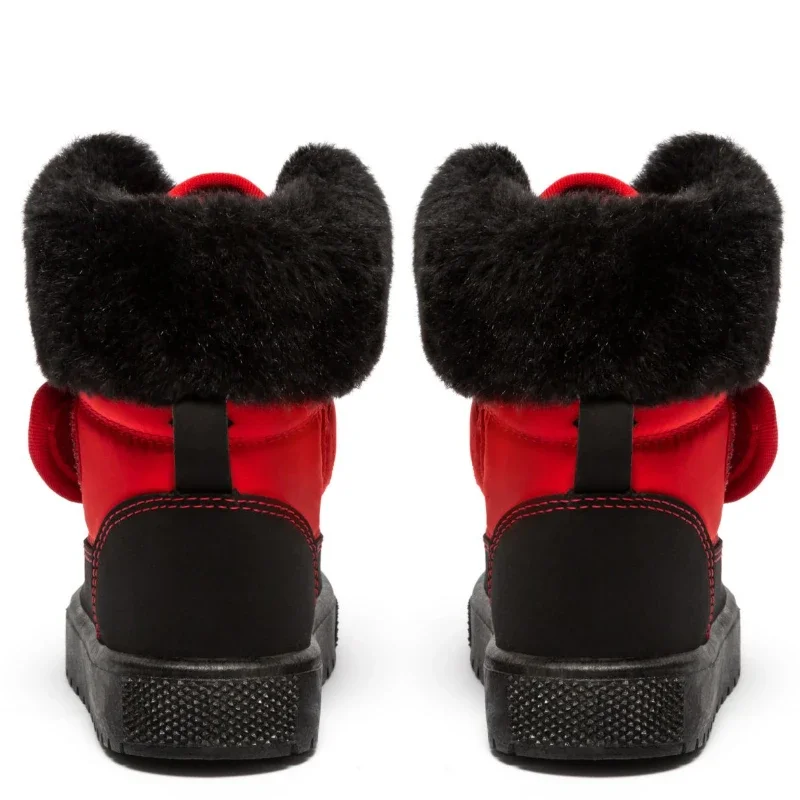 Дутики для дівчаток Еліза Чорно-червоні 21-29 розмір - зображення 4