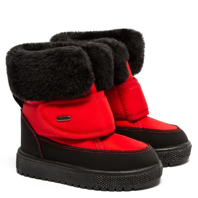 Дутики для дівчаток Еліза Чорно-червоні 21-29 розмір