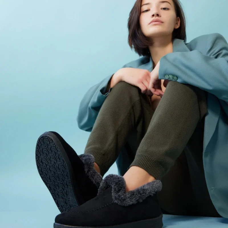 Лофери жіночі утеплені Leaf Чорні - зображення 4