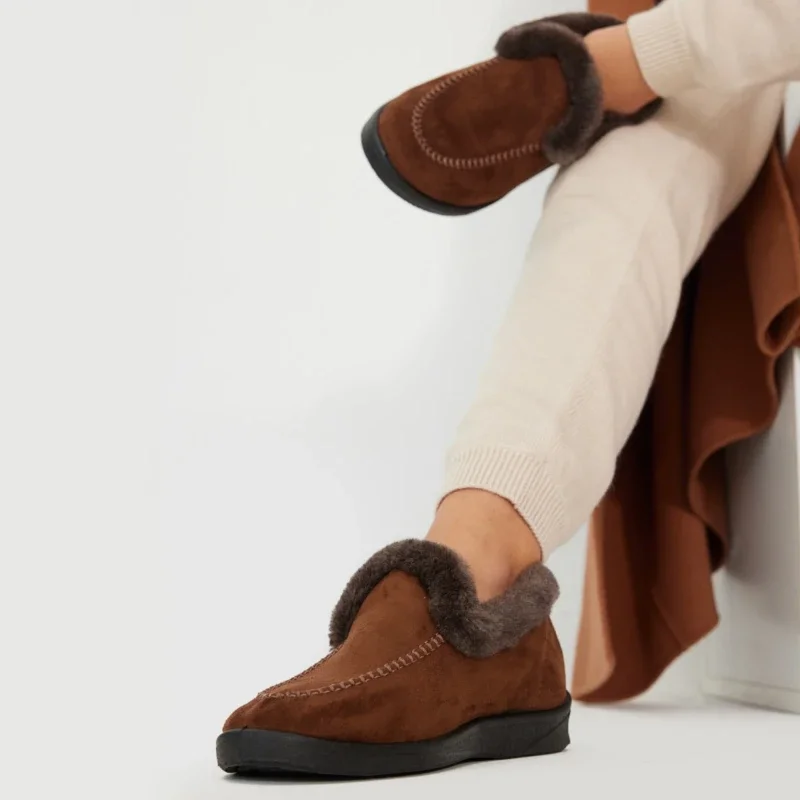 Лофери жіночі на хутрі Leaf Коричневі - зображення 4