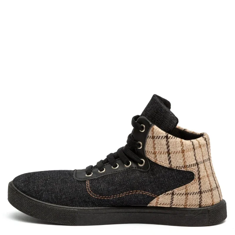 Жіночі кеди Лондон з бежевою клітинкою на флісі - зображення 3