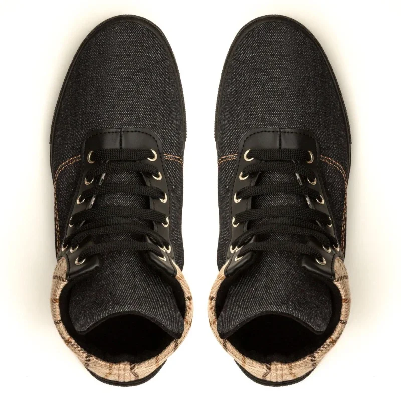 Жіночі кеди Лондон з бежевою клітинкою на флісі - зображення 4