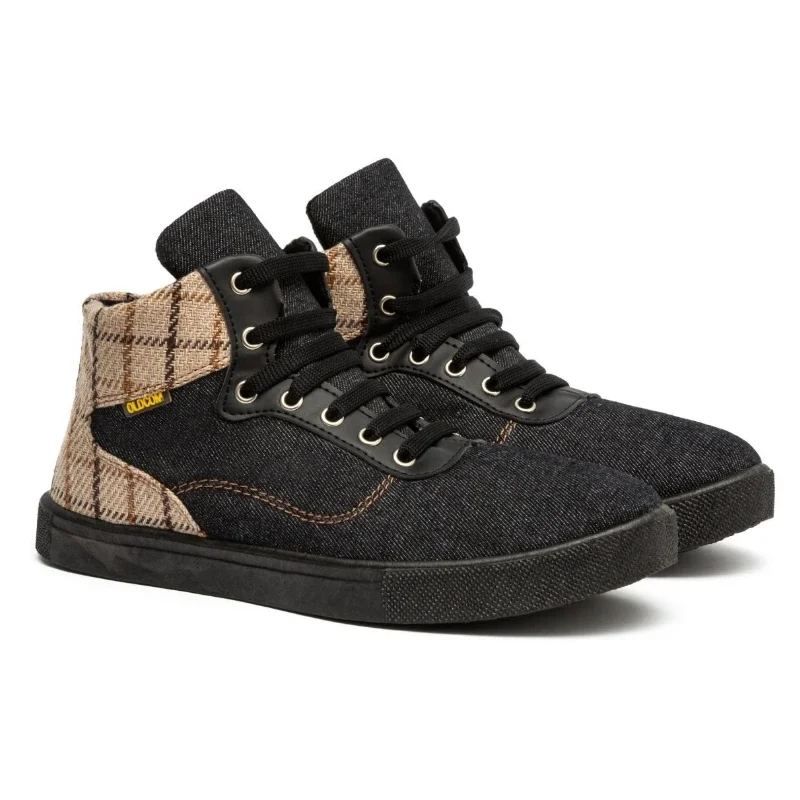 Жіночі кеди Лондон з бежевою клітинкою на флісі