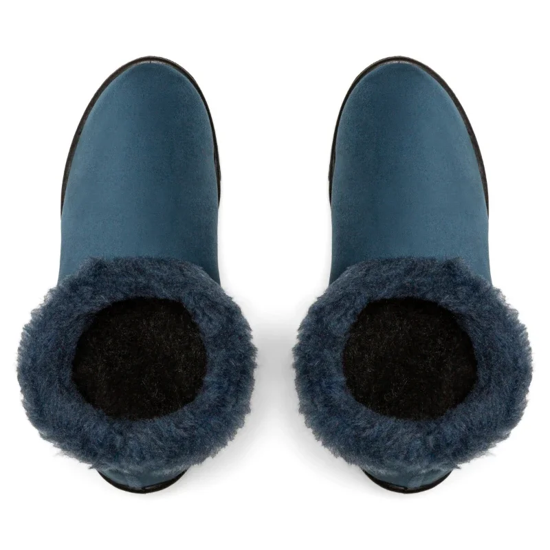 Сліпони жіночі утеплені Мока Сині - зображення 3