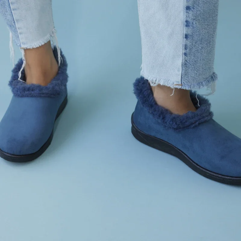 Сліпони жіночі утеплені Мока Сині - зображення 4