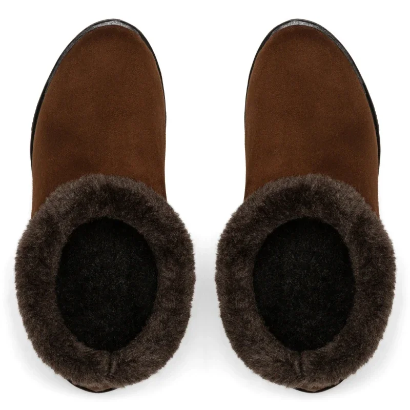 Сліпони жіночі на хутрі Мока Коричневі - зображення 2