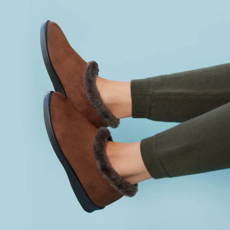 Сліпони жіночі на хутрі Мока Коричневі - зображення 3