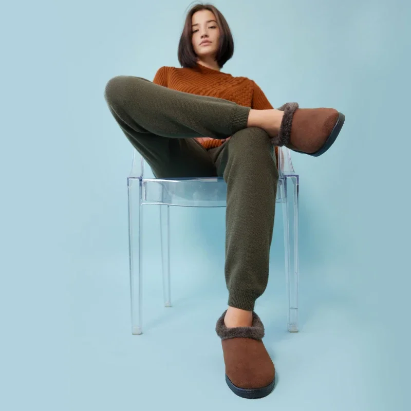 Сліпони жіночі на хутрі Мока Коричневі - зображення 4