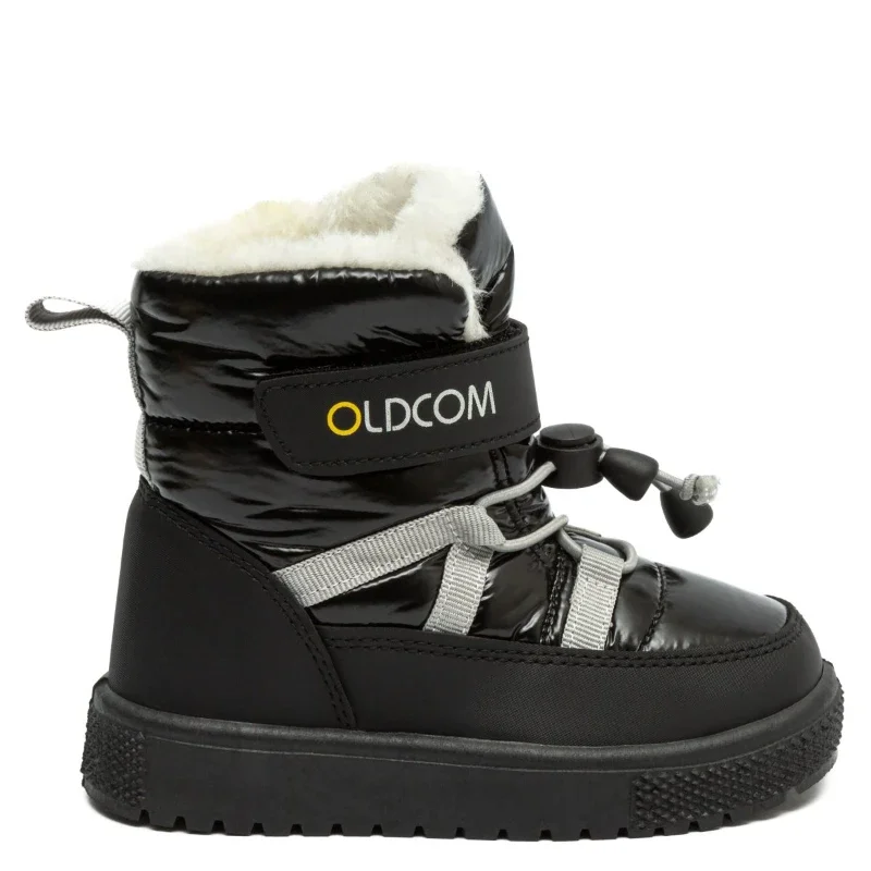 Чоботи дутики дитячі на хутрі Yetty Чорні 21-26 розмір - зображення 2