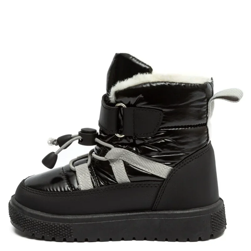 Чоботи дутики дитячі на хутрі Yetty Чорні 21-26 розмір - зображення 3