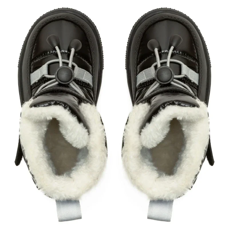 Чоботи дутики дитячі на хутрі Yetty Чорні 21-26 розмір - зображення 4