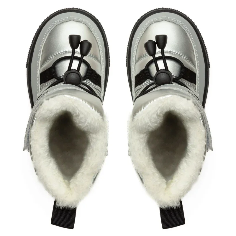 Чоботи дутики дитячі на хутрі Yetty Сірі 21-26 розмір - зображення 4